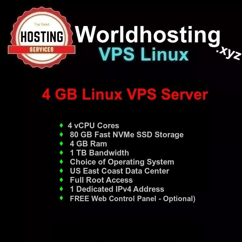 ✅ VPS 80GB NVMe SSD 4GB RAM 4 Core ROOT Access $5.49/mo ✅