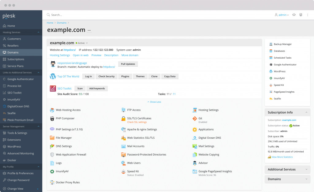 Plesk Web Host Edition for VPS