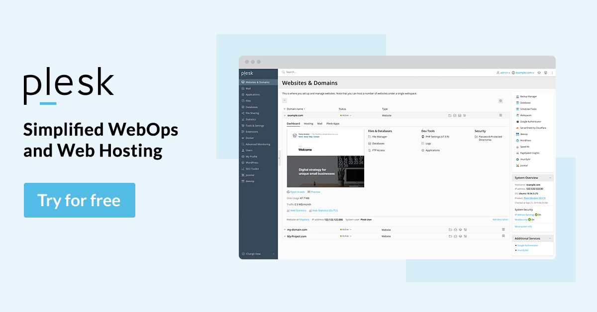 Plesk Web Admin Edition for VPS