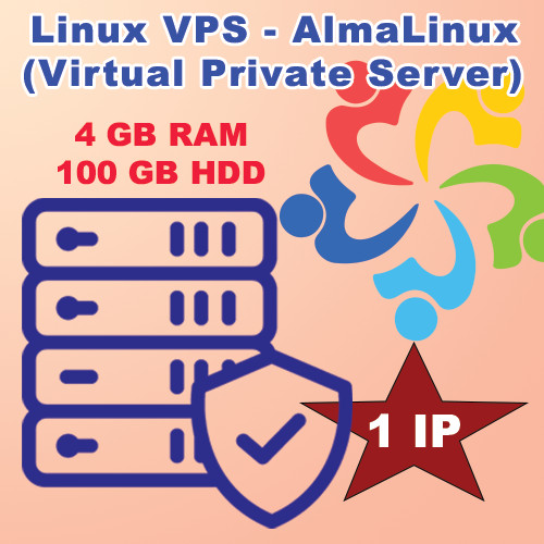AlmaLinux VPS Server – 4GB RAM 100 GB Storage Location US/UK – 1 Month
