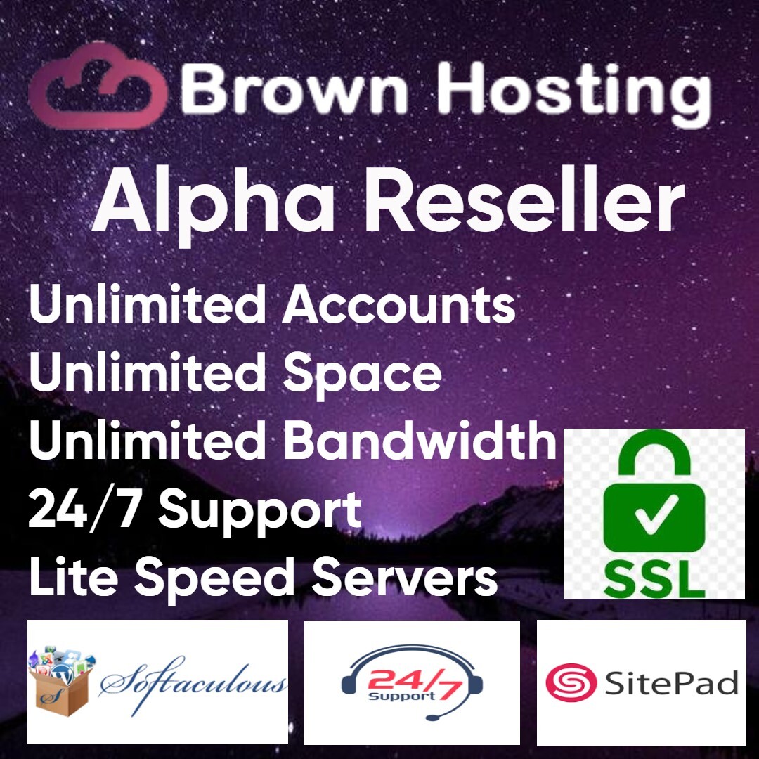 Unlimited Alpha Reseller Web hosting Cpanel/whm + SSL + support + softaculous